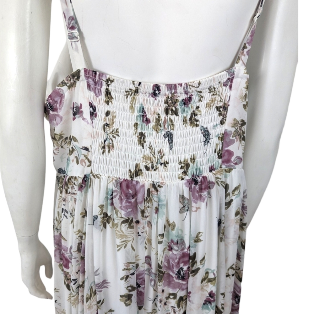 Torrid Floral Maxi Dress Gown Cross Neck Halter Womens 26 Special Occasion - Picture 10 of 15